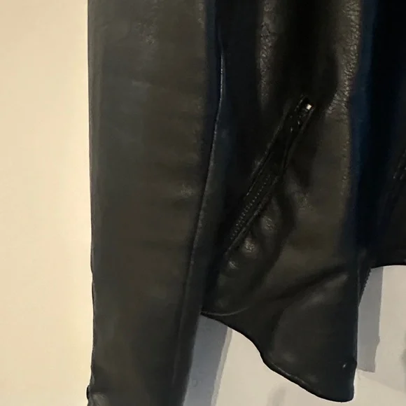 Anthropologie Sleek Black Leather Jacket - Picture 3 of 6